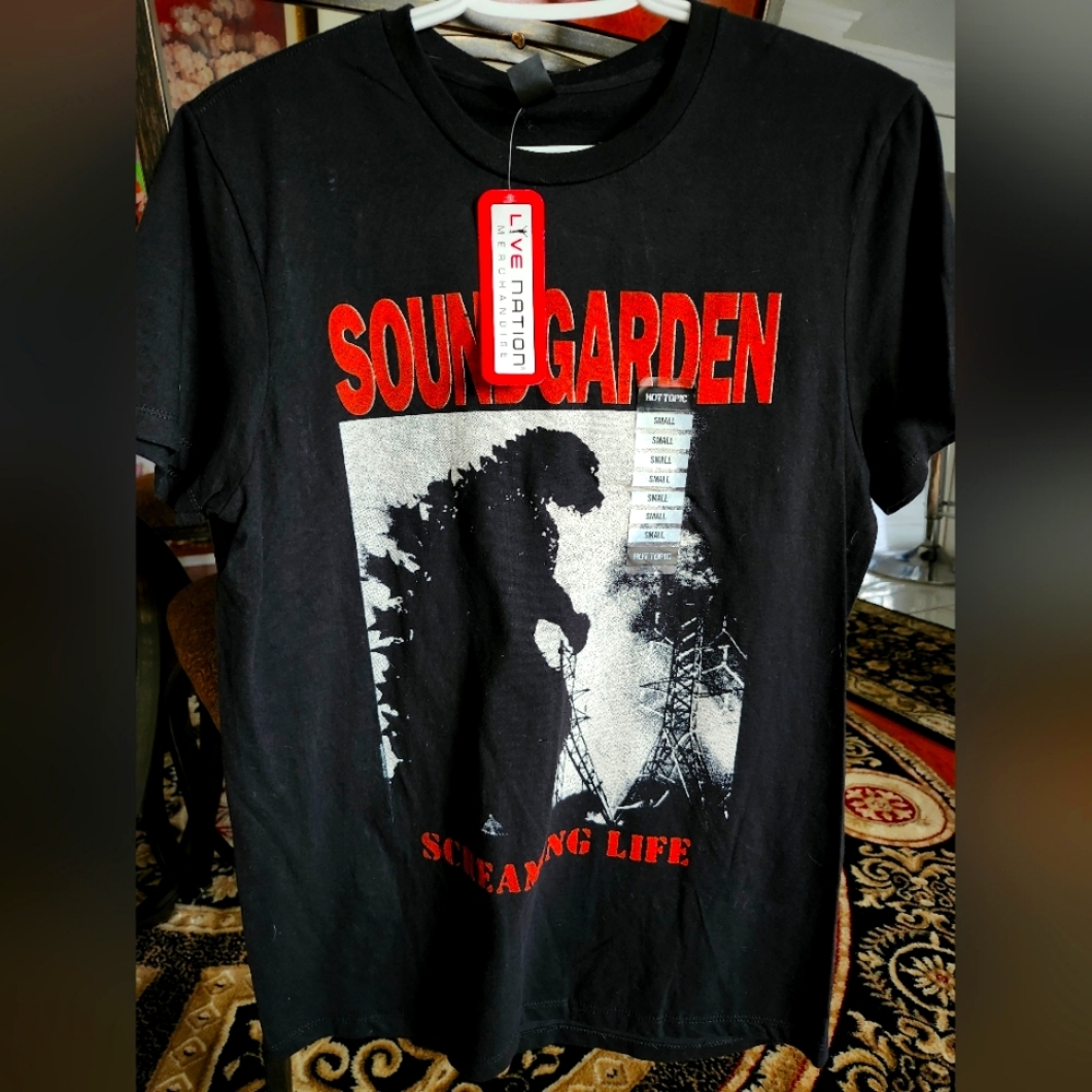 BNWT Soundgarden Screaming Life Godzilla Unisex Black Graphic T-Shirt Hot Topic